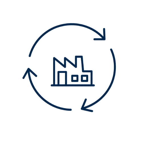 Manufacturing transfer diversification icon