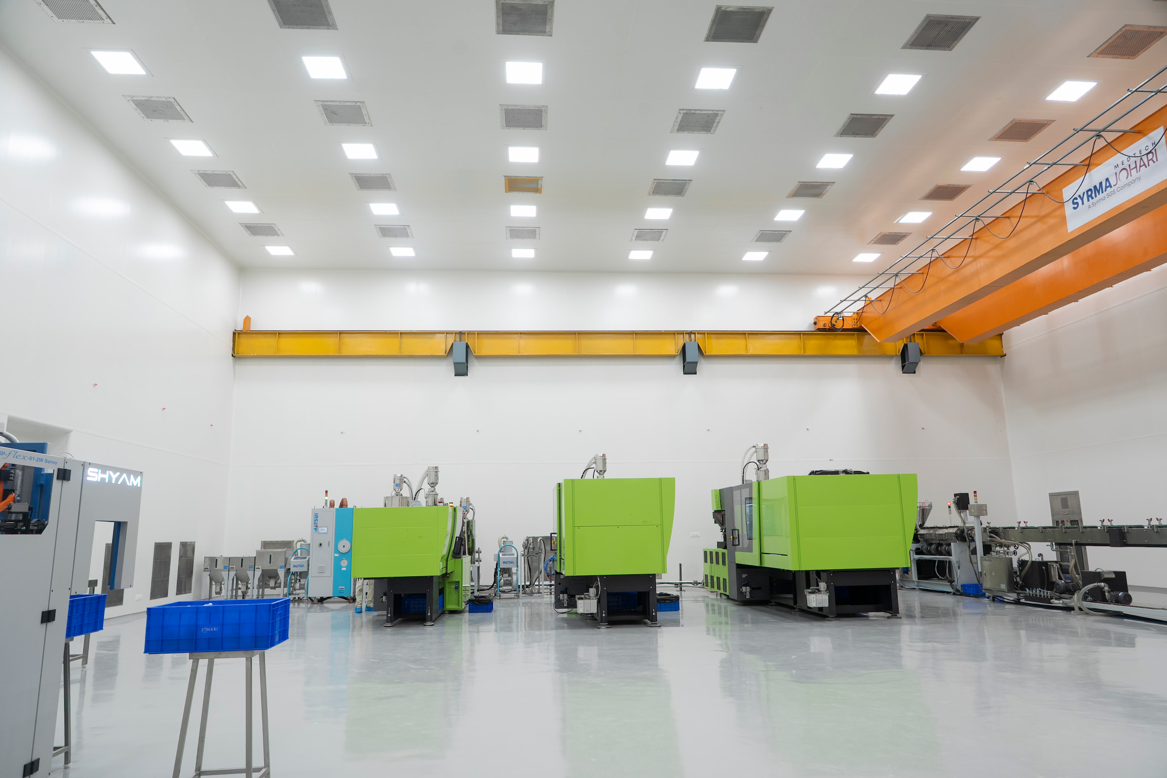Injection molding equipment inside the new production area